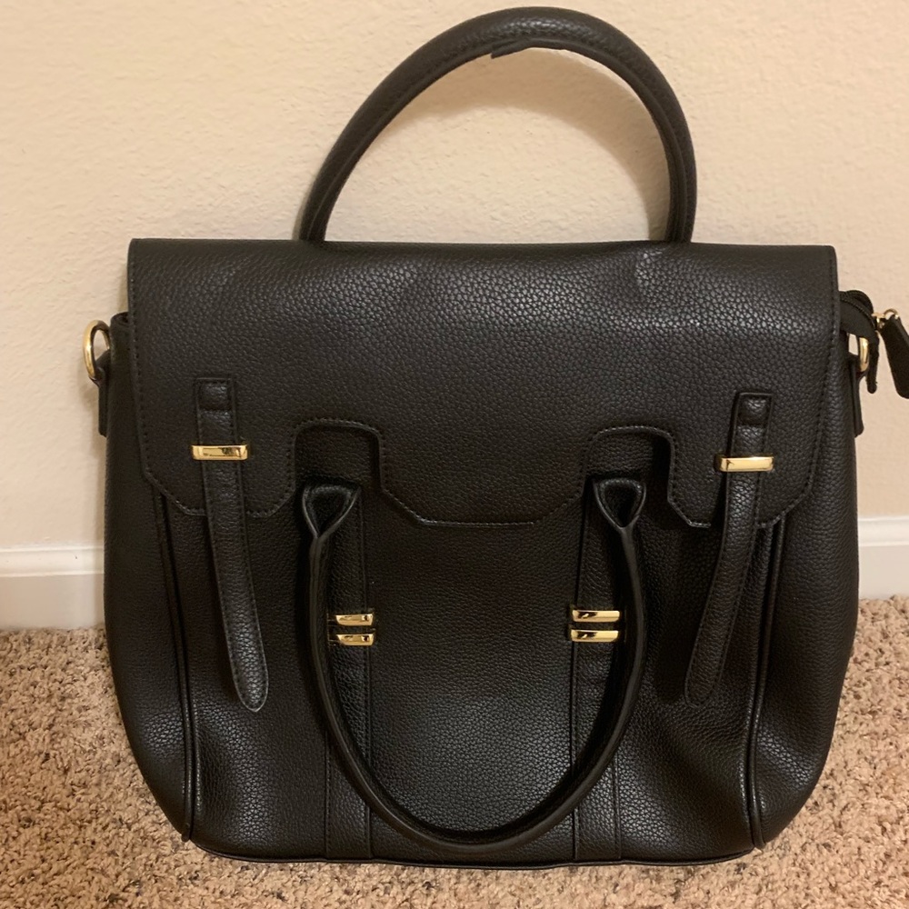 Black Large Sized Satchel Handbag